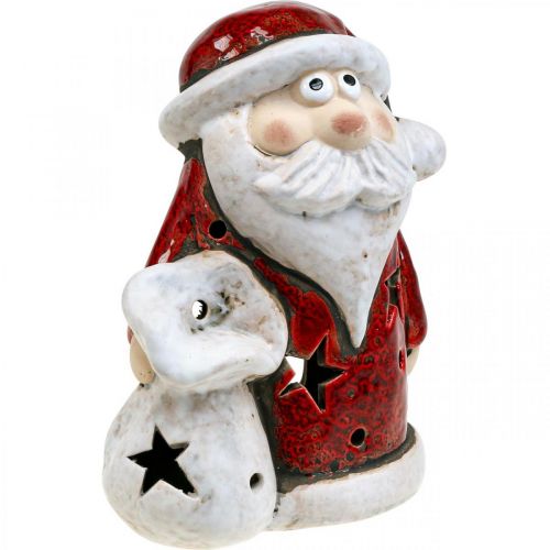 Floristik24 Porta tealight decorativo Babbo Natale Natale H15cm