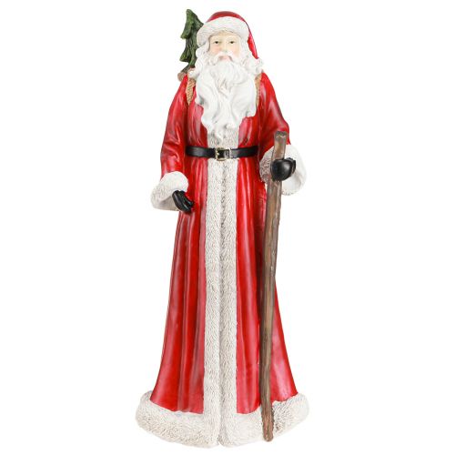 Prodotto Figura di Babbo Natale con cesto rosso bianco verde oro H36cm