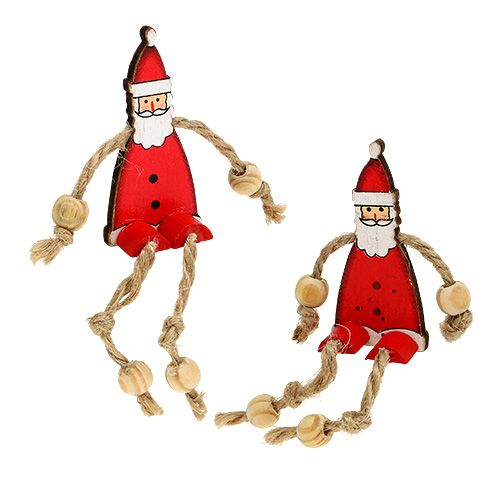 Prodotto Figura di Babbo Natale seduto 6,5 cm rosso 12 pezzi