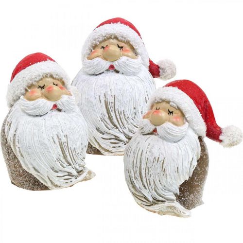 Decorazione per la tavola di Babbo Natale Decorazione per finestra di Babbo Natale H8cm 3 pz