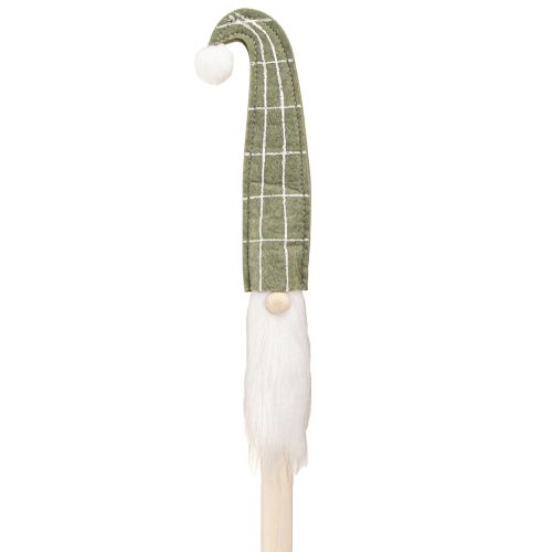 Babbo Natale su un bastone gnomo natalizio verde 57cm 4 pezzi