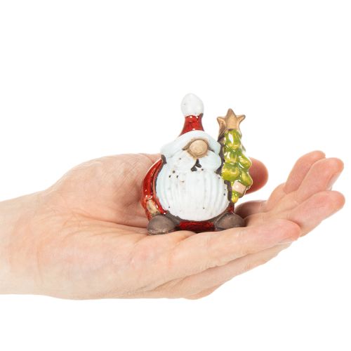 Statuetta di Babbo Natale con decorazione per albero di Natale, 7 cm, 2 pezzi | Floristik24.it