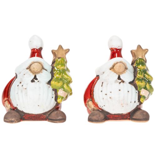 Statuetta di Babbo Natale con decorazione per albero di Natale, 7 cm, 2 pezzi | Floristik24.it