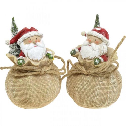 Prodotto Figura decorativa Babbo Natale in un sacco Decorazione natalizia Ø8cm/H13cm 2 pezzi