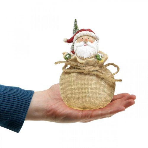 Prodotto Figura decorativa Babbo Natale in un sacco Decorazione natalizia Ø8 cm/H13 cm 2 pezzi