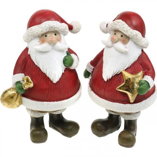 Floristik24 Figura decorativa Babbo Natale con stella / borsa H13cm 2 pezzi