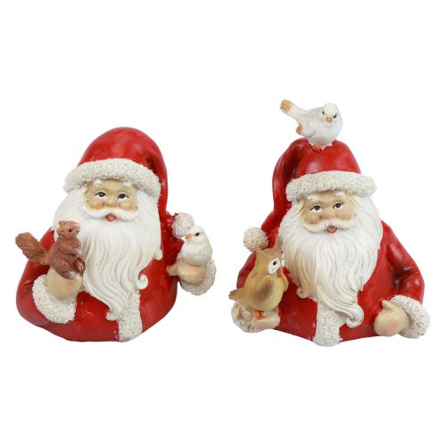 Floristik24 Figure natalizie Babbo Natale con animali 10x7x9 cm 2 pezzi