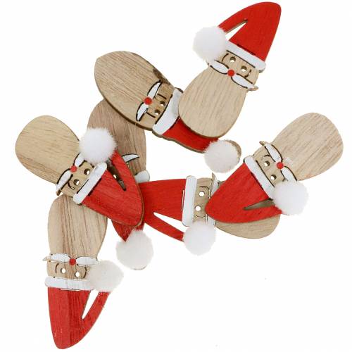 Floristik24 Decorazione a dispersione Testa di Babbo Natale in legno 4,5 cm 36 p