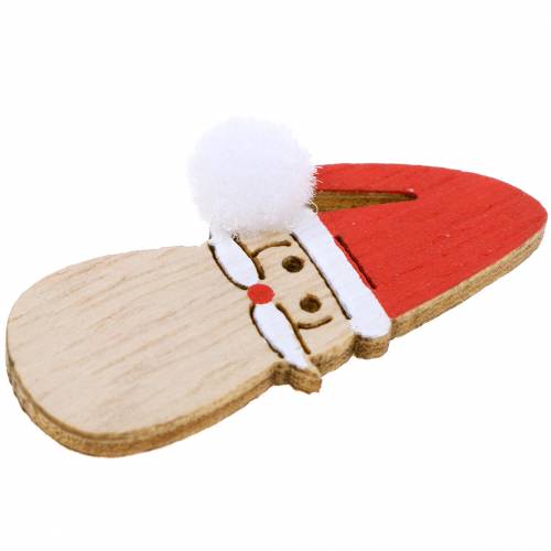 Floristik24 Decorazione a dispersione Testa di Babbo Natale in legno 4,5 cm 36 p