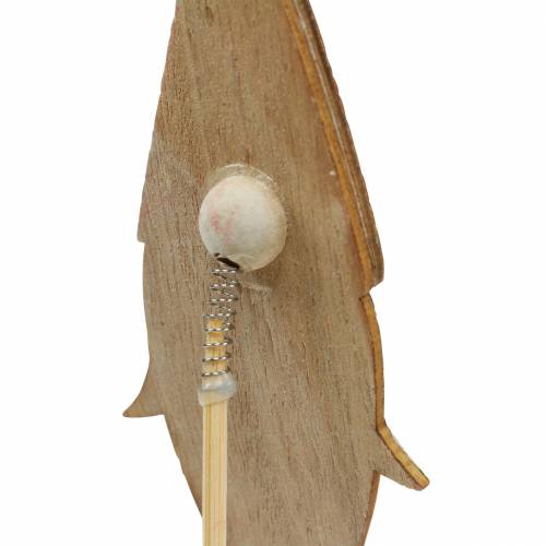 Prodotto Spille in legno Babbo Natale con molla in metallo rosso, bianco, naturale 12 / 13cm L36 / 36,5cm 12 pezzi
