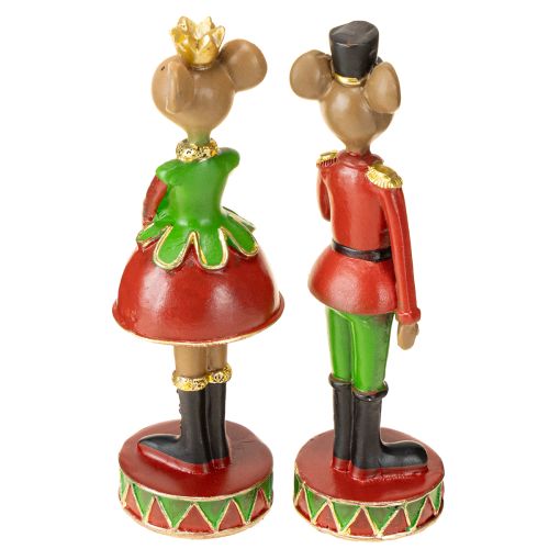 Prodotto Decorazioni natalizie a forma di topo 14,5 cm rosso-verde 2 pezzi