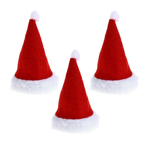 Floristik24 Cappelli natalizi rossi 10 cm 12 pezzi