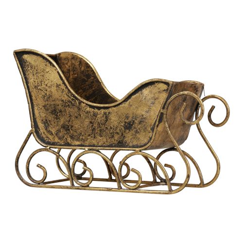 Floristik24 Slitta natalizia slitta decorativa in metallo oro 30×12×20 cm