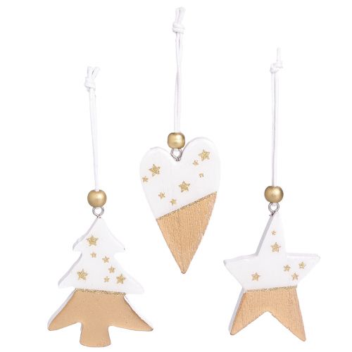 Prodotto Decorazioni natalizie albero stella in legno cuore 6,5–7 cm 6 pz