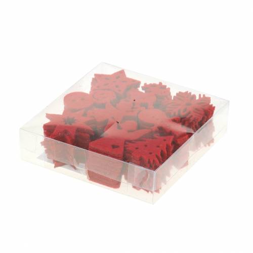 Floristik24 Assortimento natalizio feltro rosso 72 pz
