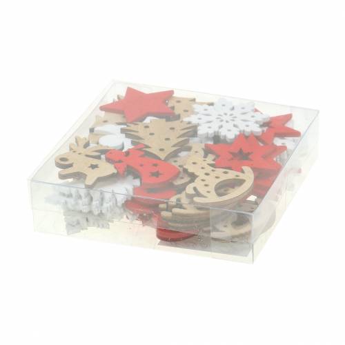 Floristik24 Decorazioni sparse Assortimento natalizio in legno 72 pz