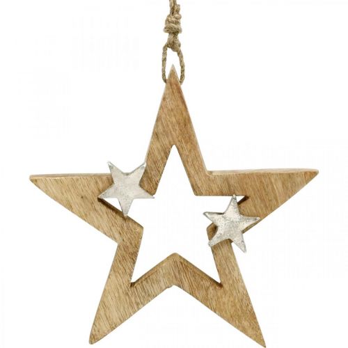 Floristik24 Stella di Natale da appendere Decorazione in legno Stella di Natale H22cm