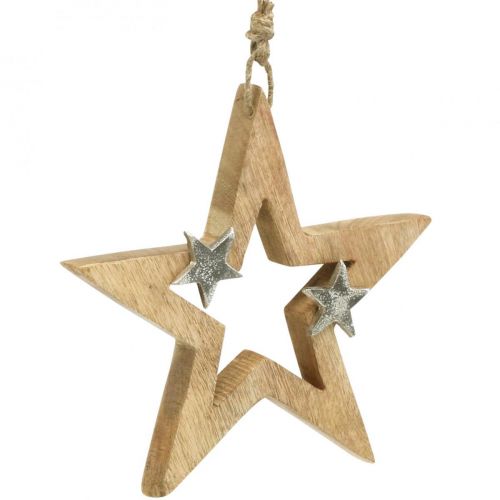 Floristik24 Stella di Natale da appendere Decorazione in legno Stella di Natale H22cm