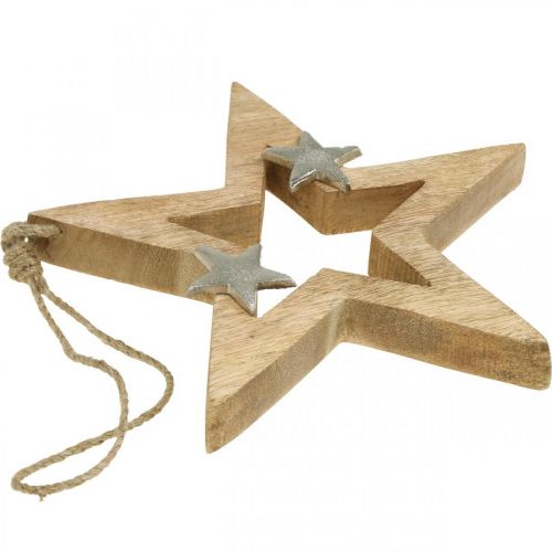 Floristik24 Stella di Natale da appendere Decorazione in legno Stella di Natale H22cm