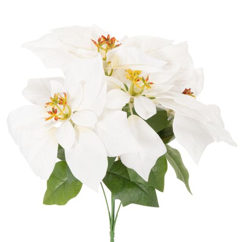 Stella di Natale artificiale, bianca, a fiore grande, pianta decorativa, 40 cm