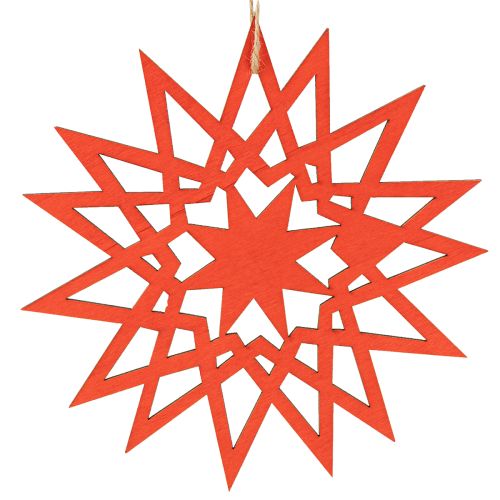 Prodotto Stella di Natale decorazione in legno da appendere Ø12/15cm 8 pezzi
