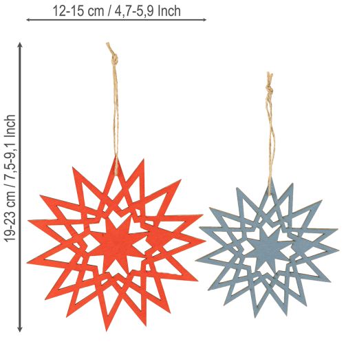 Prodotto Stella di Natale decorazione in legno da appendere Ø12/15cm 8 pezzi