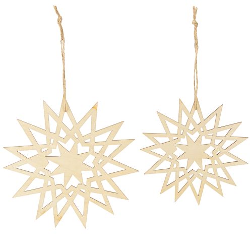 Prodotto Stella di Natale decorazione in legno da appendere Ø12/15cm 8 pezzi
