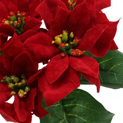 Prodotto Poinsettia artificiale decorazione floreale di seta rossa 6 pezzi in un mazzo