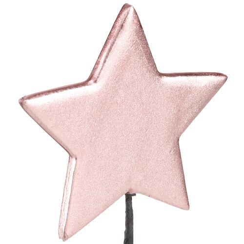 Prodotto Stelle di Natale su stecco rosa Ø7cm – 2a scelta – 24 pz