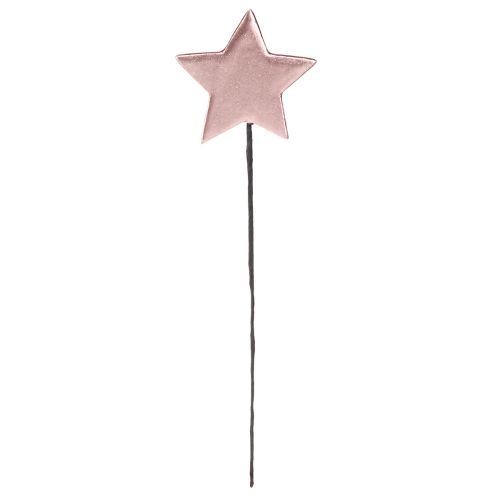 Prodotto Stelle di Natale su stecco rosa Ø7cm – 2a scelta – 24 pz