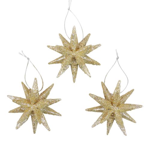 Floristik24 Stelle di Natale Decorazioni natalizie glitter oro Ø7cm 6 pz