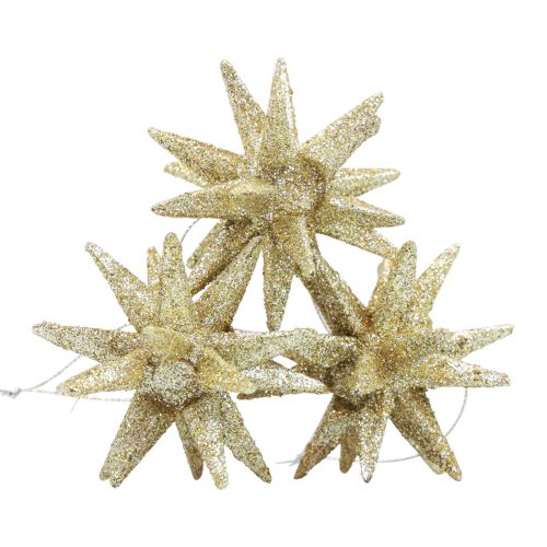 Floristik24 Stelle di Natale Decorazioni natalizie glitter oro Ø7cm 6 pz