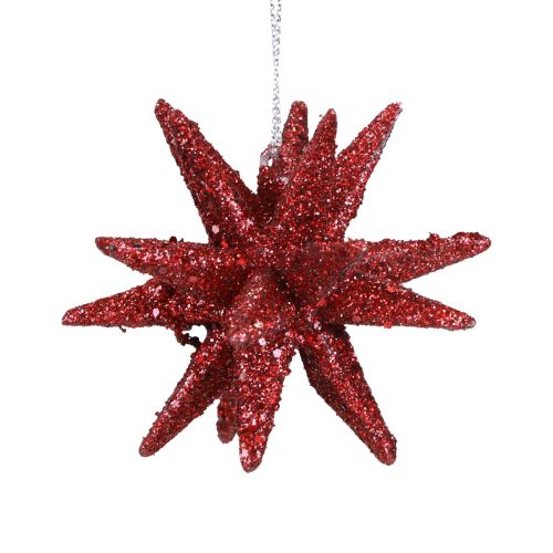 Floristik24 Stelle di Natale Decorazioni natalizie glitter rosse Ø7cm 6 pz