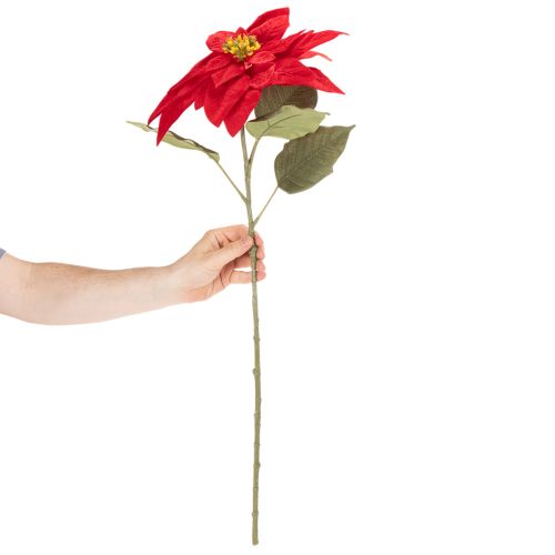 Decorazione con stella di Natale artificiale rossa a stelo singolo, 82 cm | Floristik24.it
