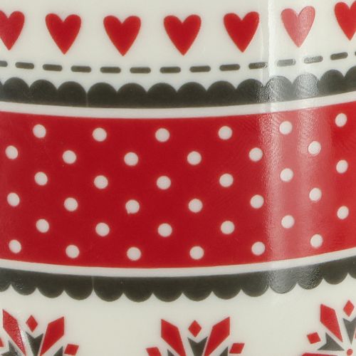 Prodotto Tazza natalizia in ceramica rossa e bianca Ø10cm H9cm