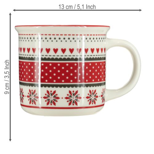 Prodotto Tazza natalizia in ceramica rossa e bianca Ø10cm H9cm