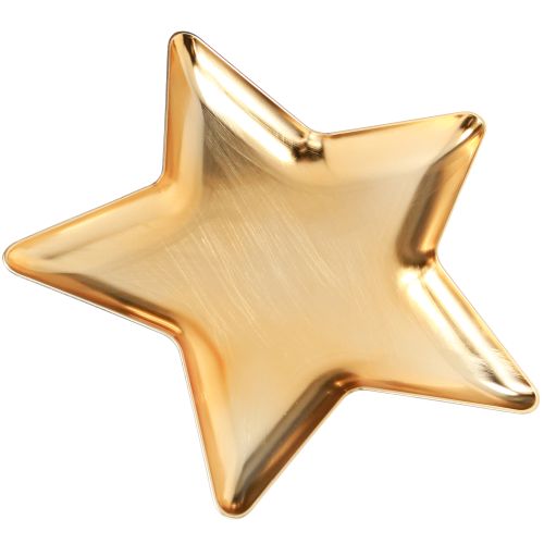 Floristik24 Piatto natalizio a forma di stella in plastica dorata Ø31cm