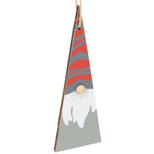 Floristik24 Gnomi natalizi in legno da appendere grigio rosso 15/19,5cm 8 pezzi