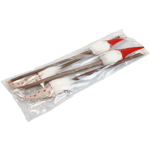 Floristik24 Gnomo natalizio Gnomo da giardino con paletto 48,5/50 cm 4 pz