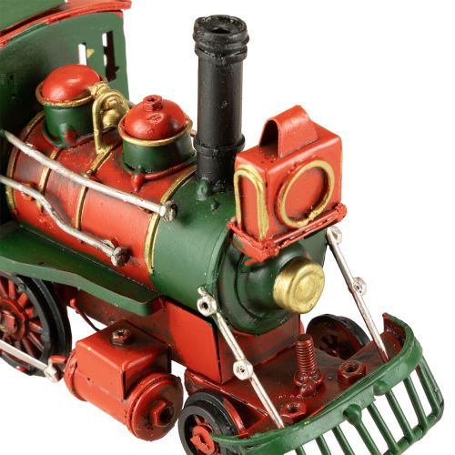 Prodotto Treno di Natale in metallo rosso con locomotiva decorativa e albero di Natale da 20 cm