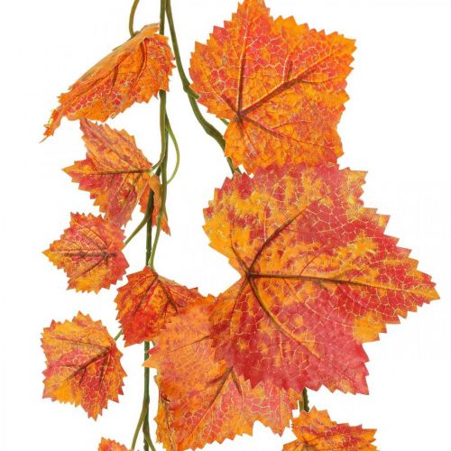 Floristik24 Foglie di vite ghirlanda foglie ghirlanda rosso arancio autunno L210cm