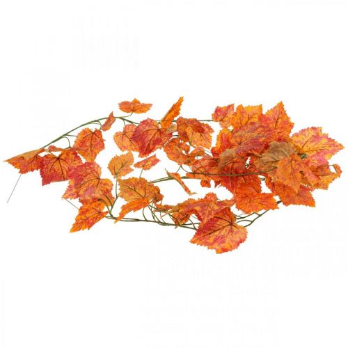Floristik24 Foglie di vite ghirlanda foglie ghirlanda rosso arancio autunno L210cm