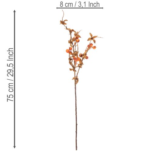 Ramo artificiale di biancospino, decorazione autunnale, 75 cm | Floristik24.it