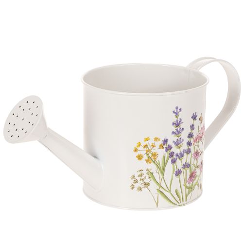 Annaffiatoio in metallo bianco con motivo floreale, 13,5 cm, vaso decorativo acquistare | Floristik24.it