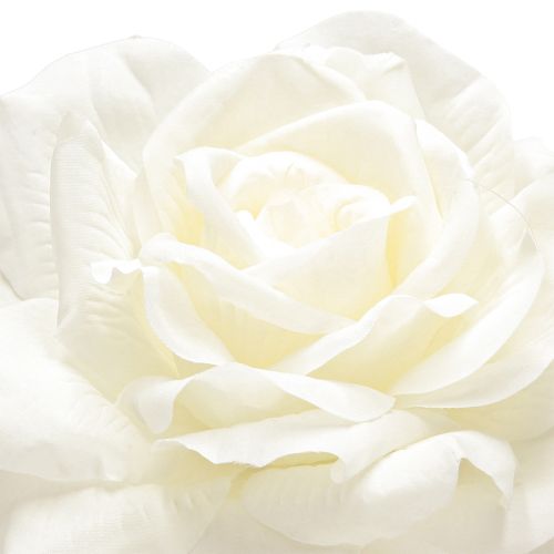 Prodotto Rosa bianca Rosa finta su stelo Fiore di seta Rosa finta L72cm Ø13cm