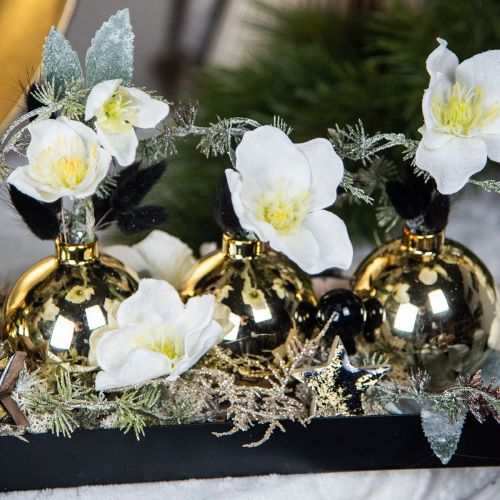 Floristik24 Rose di Natale bianche fiori artificiali natalizi satinati L40cm