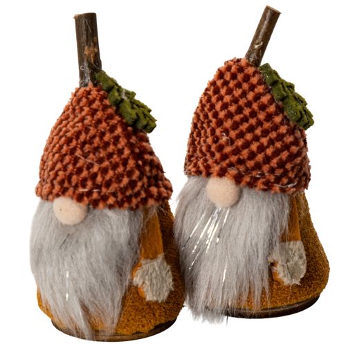 Set di statuine di gnomi con cappello di lana e ghianda, 10 cm, 6 pezzi | Floristik24.it