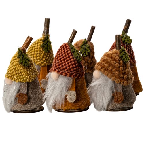 Set di statuine di gnomi con cappello di lana e ghianda, 10 cm, 6 pezzi | Floristik24.it