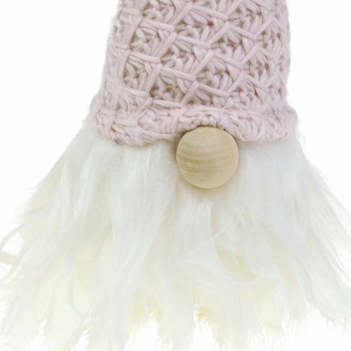 Prodotto Gnomo con cappello di lana rosa / bianco 43 cm 2 pezzi