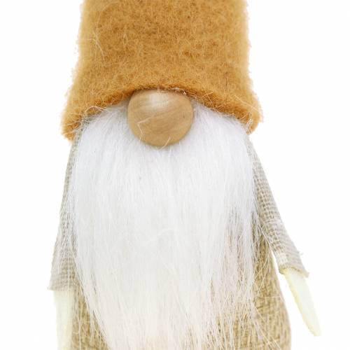Floristik24 Imp con barba marrone, bianco, naturale 16cm 2 pezzi